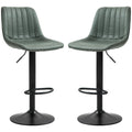 Set of 2 Retro Tub Bar Stools with Backrest - Green