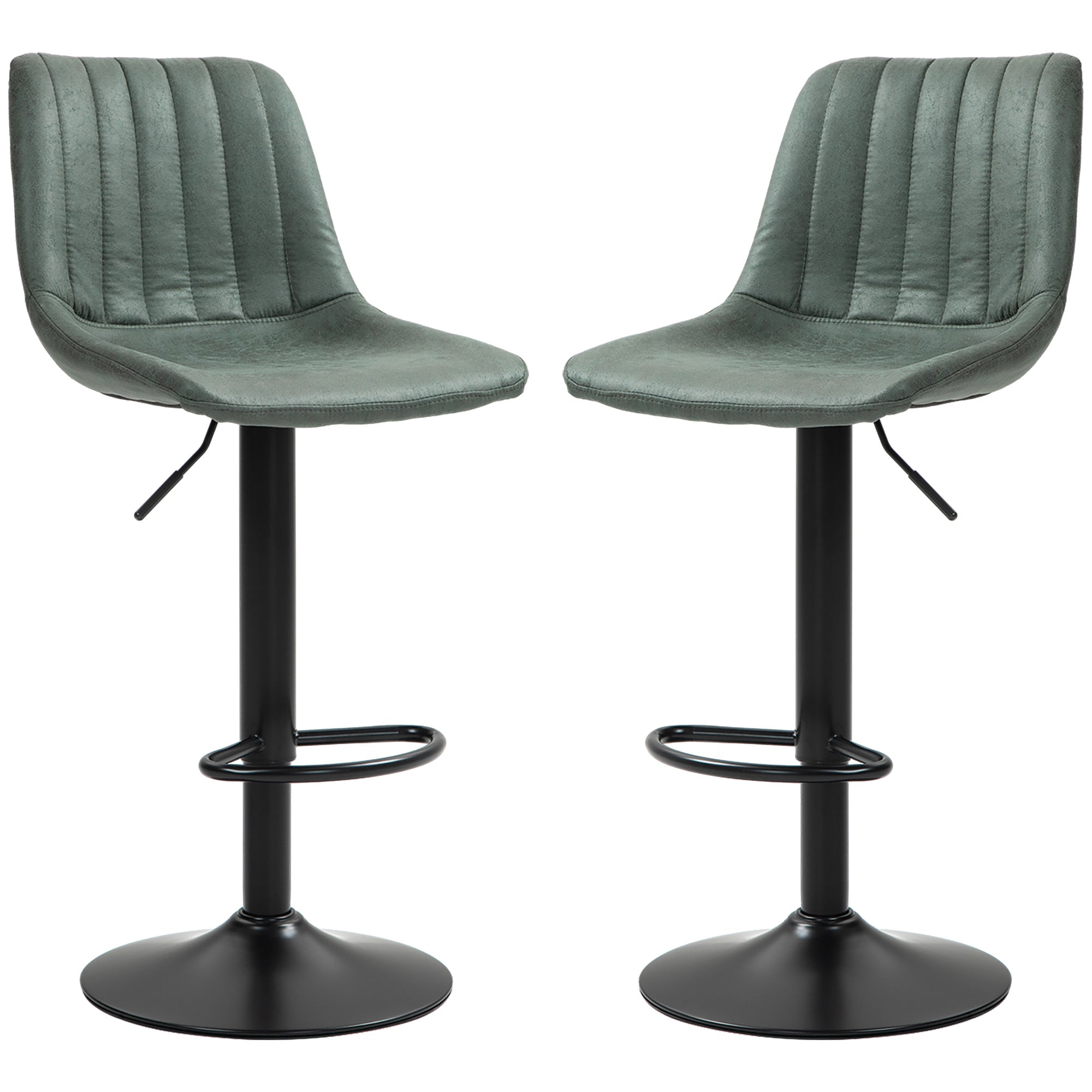 Set of Two Retro Tub Bar Stools - Green