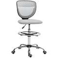 Draughtsman Office Chair 68-88cm Adjustable Height with Wheels - Light Grey