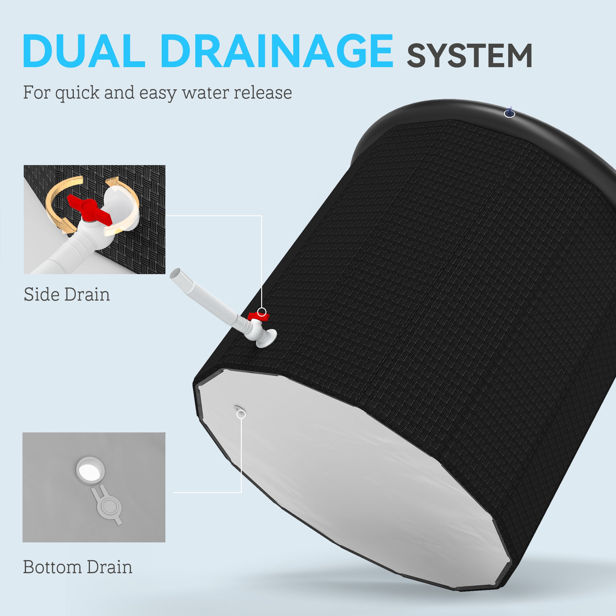 Ice Bath Tub Outdoor, 300L Portable Cold Water Therapy Tub, Recovery Cold Plunge Pool with Lid, Cover and Carry Bag for Athletes, Black