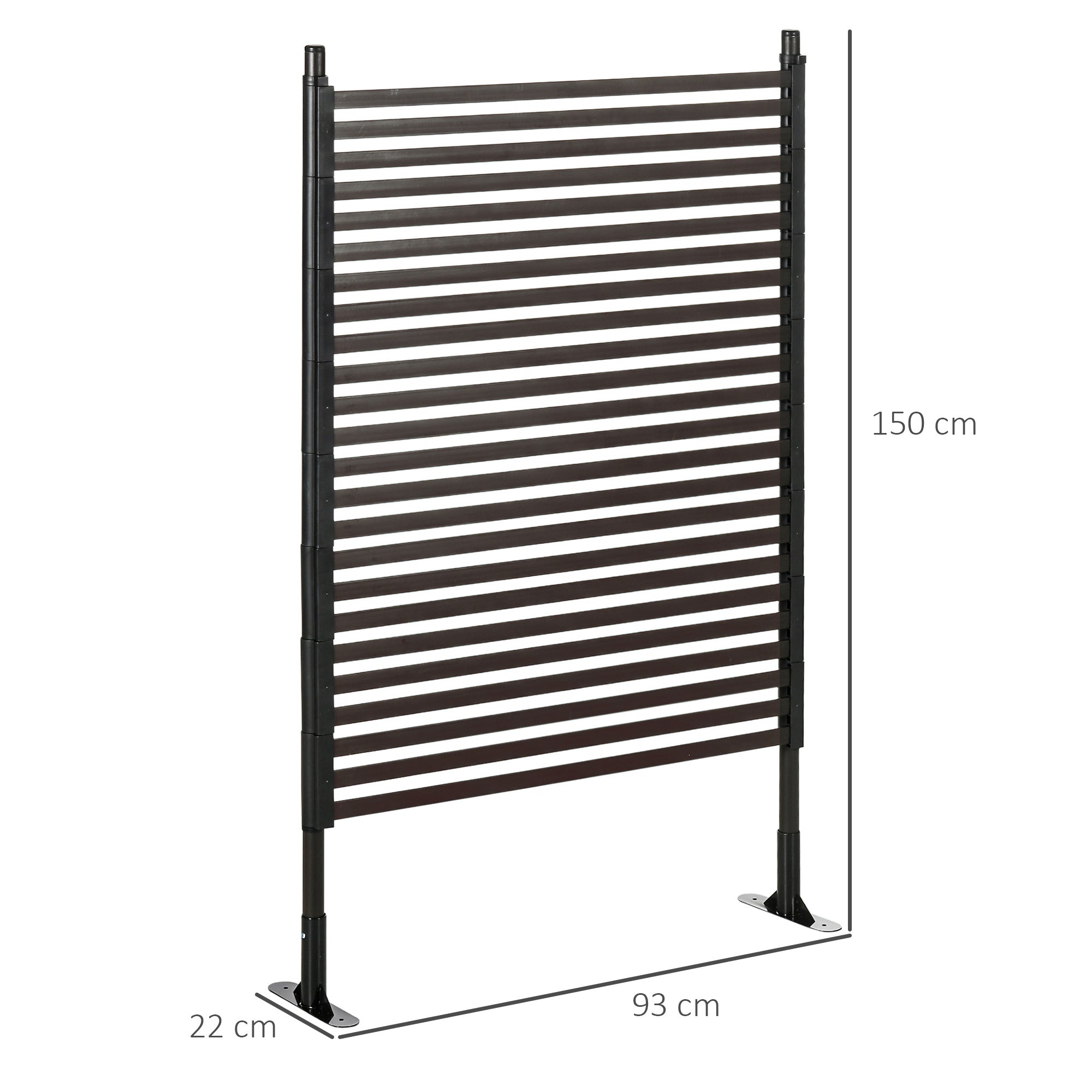 Garden Fence with 2 Standing Ways for Hard & Soft Ground, Decorative Outdoor Divider, Animal Barrier Fence, Brown