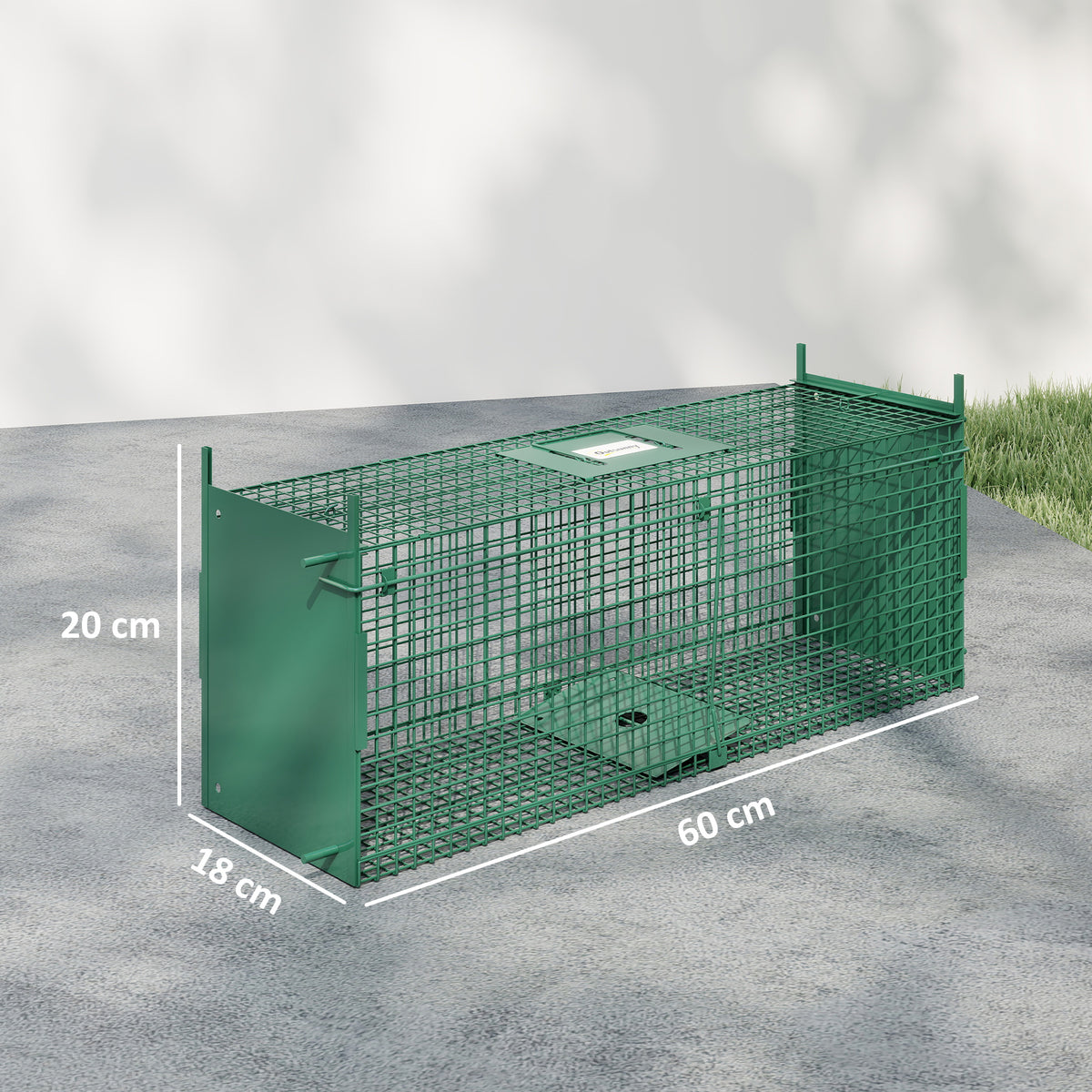 Animal Trap Cage, Humane Rat Trap with Double Doors, Squirrel Trap for Indoors & Outdoors, Catch and Release Mice, Rats, Rodents, 60 x 18 x 20 cm, Green