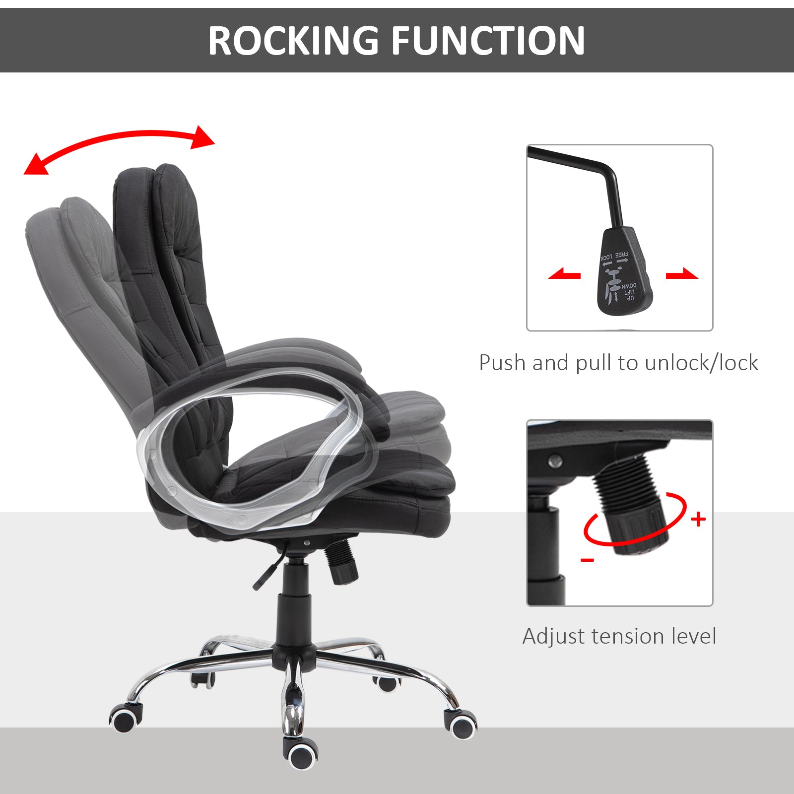 Ergonomic Office Chair Task Chair for Home with Arm, Swivel Wheels, Linen Fabric, Black