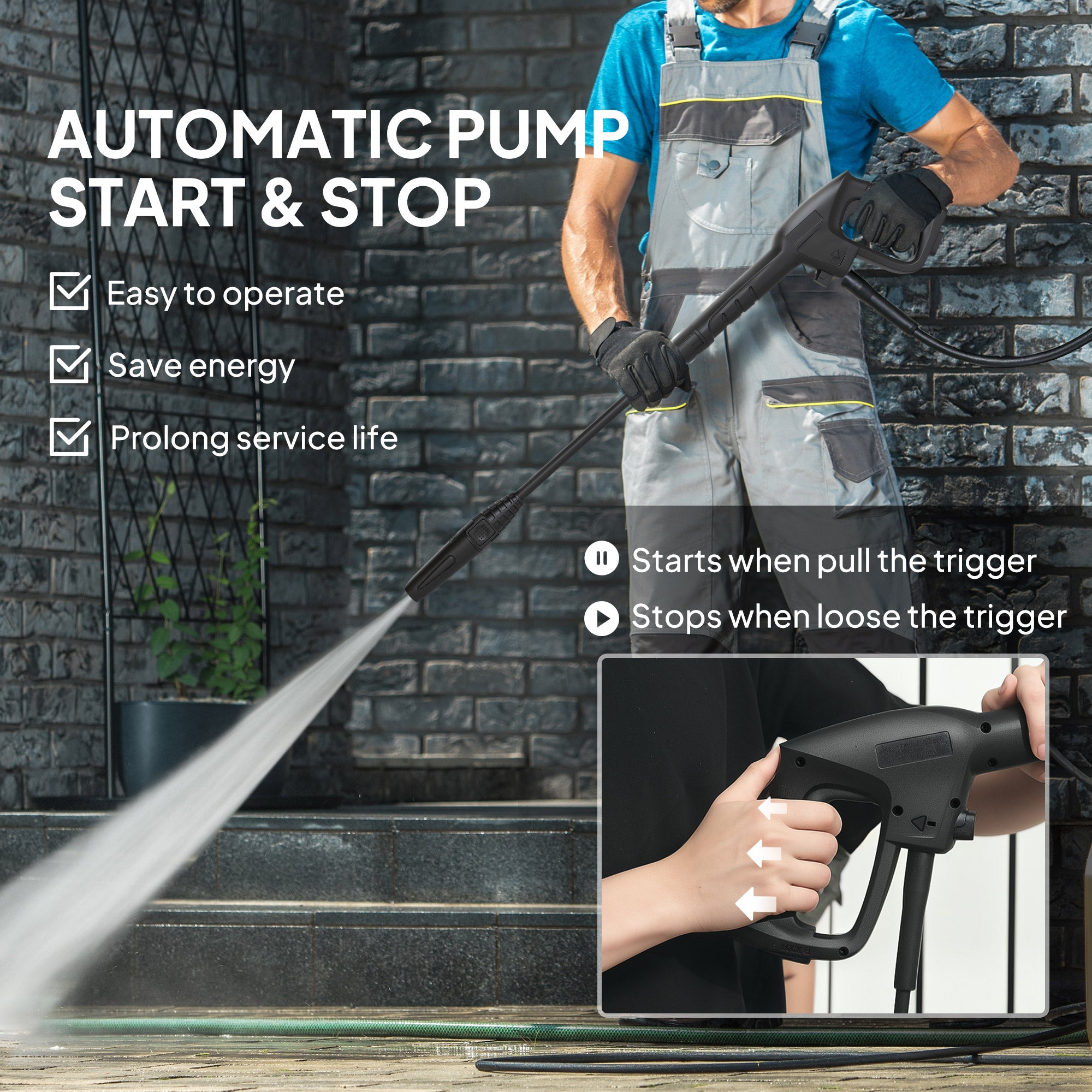 1600W 130-Bar Pressure Washer - Green