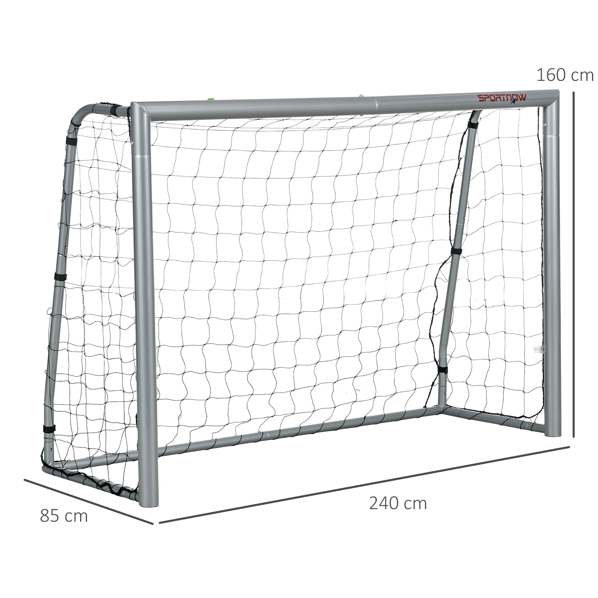 8ft x 5ft Football Goal, Set of 2 Football Net for Garden, Training Goal with Ground Stakes, Steel Frame