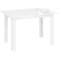 Extendable Rectangular Dining Table 120-160 x 70cm Seats 4-6 - High Gloss White