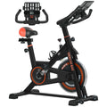 Stationary Exercise Bike with 8kg Flywheel and Adjustable Seat - Black