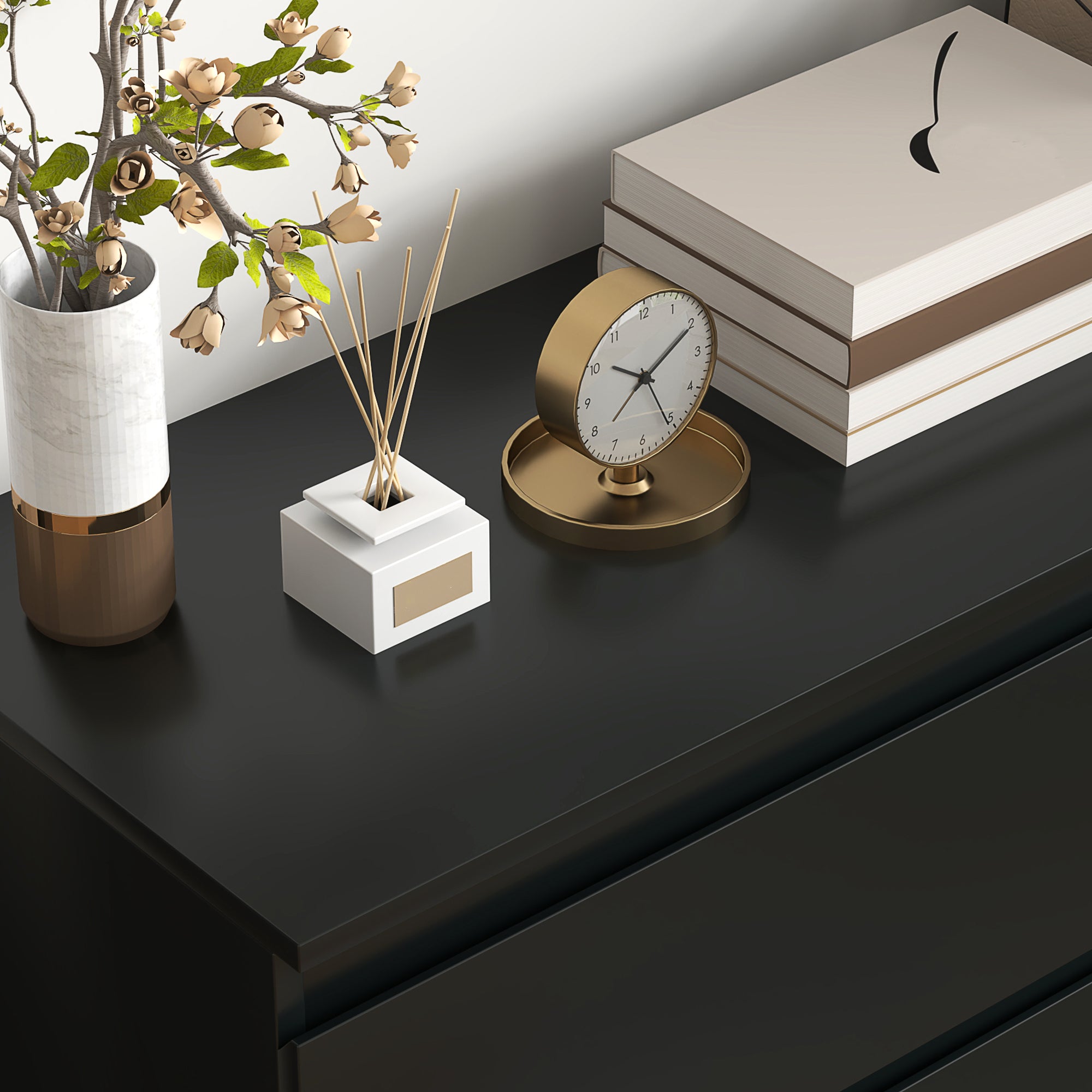 Chest of Drawers, 3-Drawer Storage Organiser Unit for Bedroom, Living Room, Black