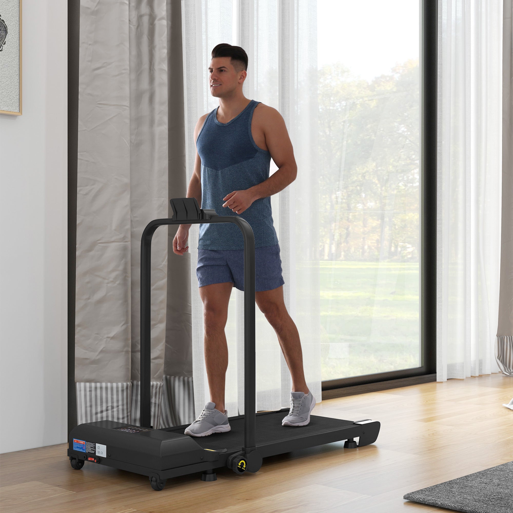 2.5HP Walking Pad Treadmill, Folding Under Desk Treadmill Walking Machine, 1-10KM/H, with Remote Control