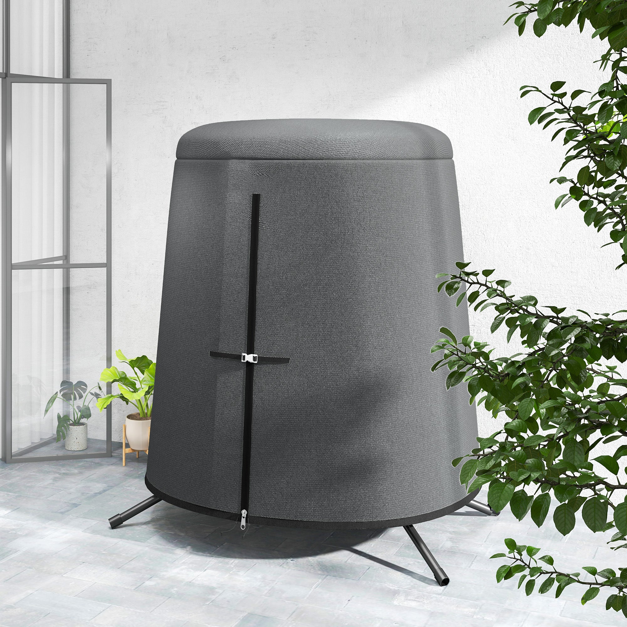 Egg Chair Protective Cover Weather Resistant Oxford Fabric - Grey