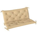 Two-Seater Bench Cushion with Tie Fastenings - Khaki