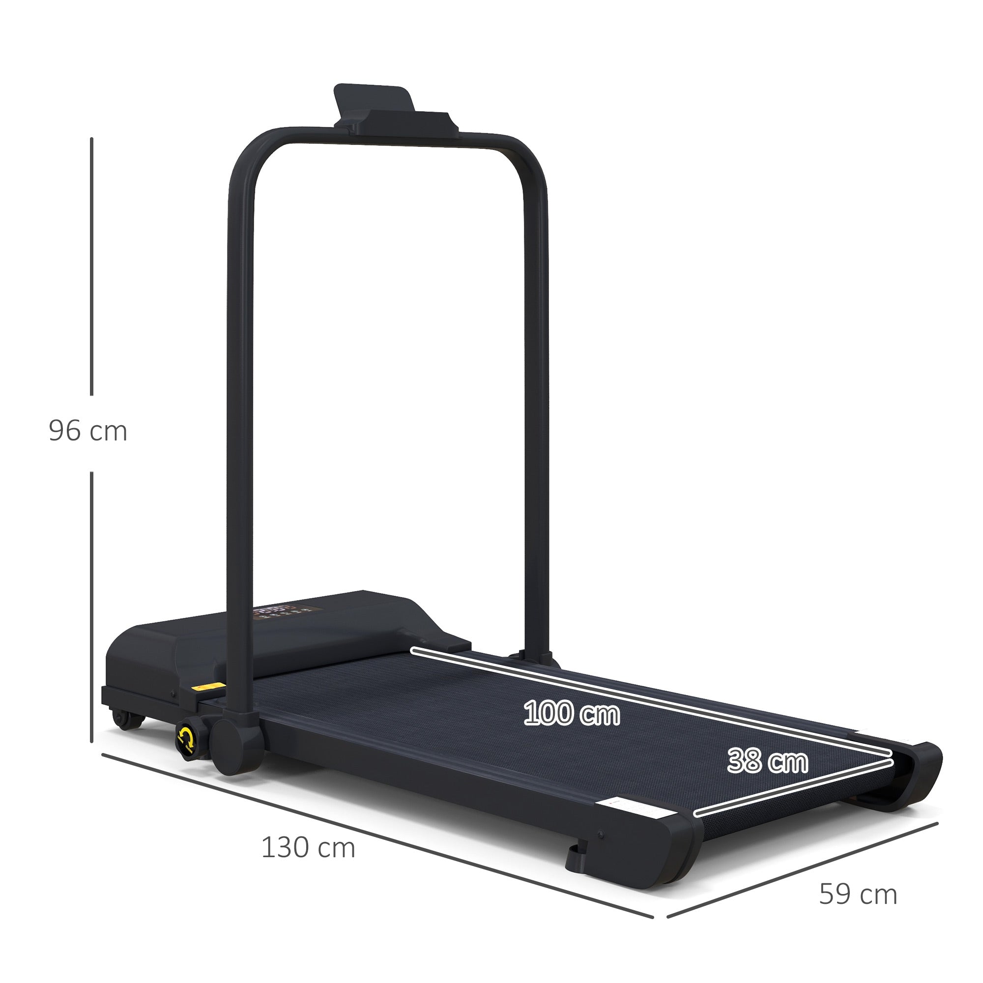 2.5HP Walking Pad Treadmill, Folding Under Desk Treadmill Walking Machine, 1-10KM/H, with Remote Control