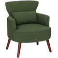 Corduroy Retro Wingback Accent Chair with Cushion - Green