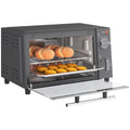 9L Mini Electric Oven with Adjustable Temperature & Dishwasher Safe Tray - Grey