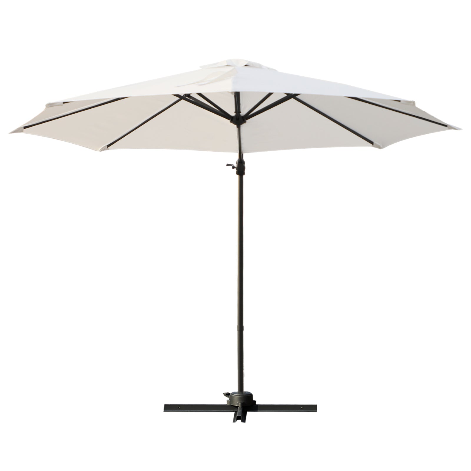 Umbrella Parasol W/360° Rotation 294x248H cm-Cream White