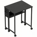 63 cm Drop Leaf Writing Work Desk - Black