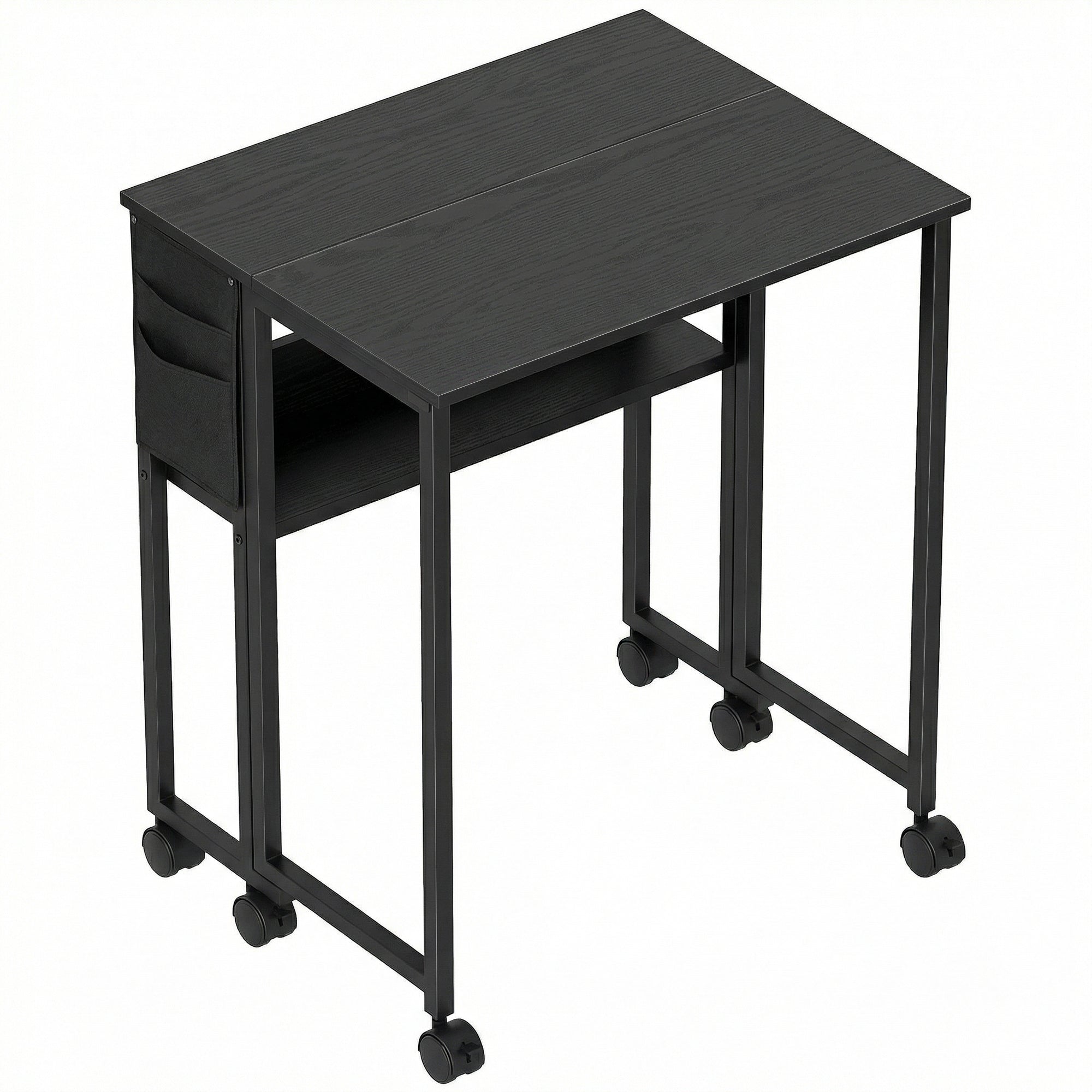 63 cm Drop Leaf Writing Work Desk - Black