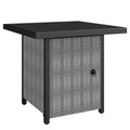 Propane Gas Fire Pit Table for Garden, 11.7 KW Smokeless Firepit Outdoor Heater with Wind Guard, Glass Rocks, Lid, Black