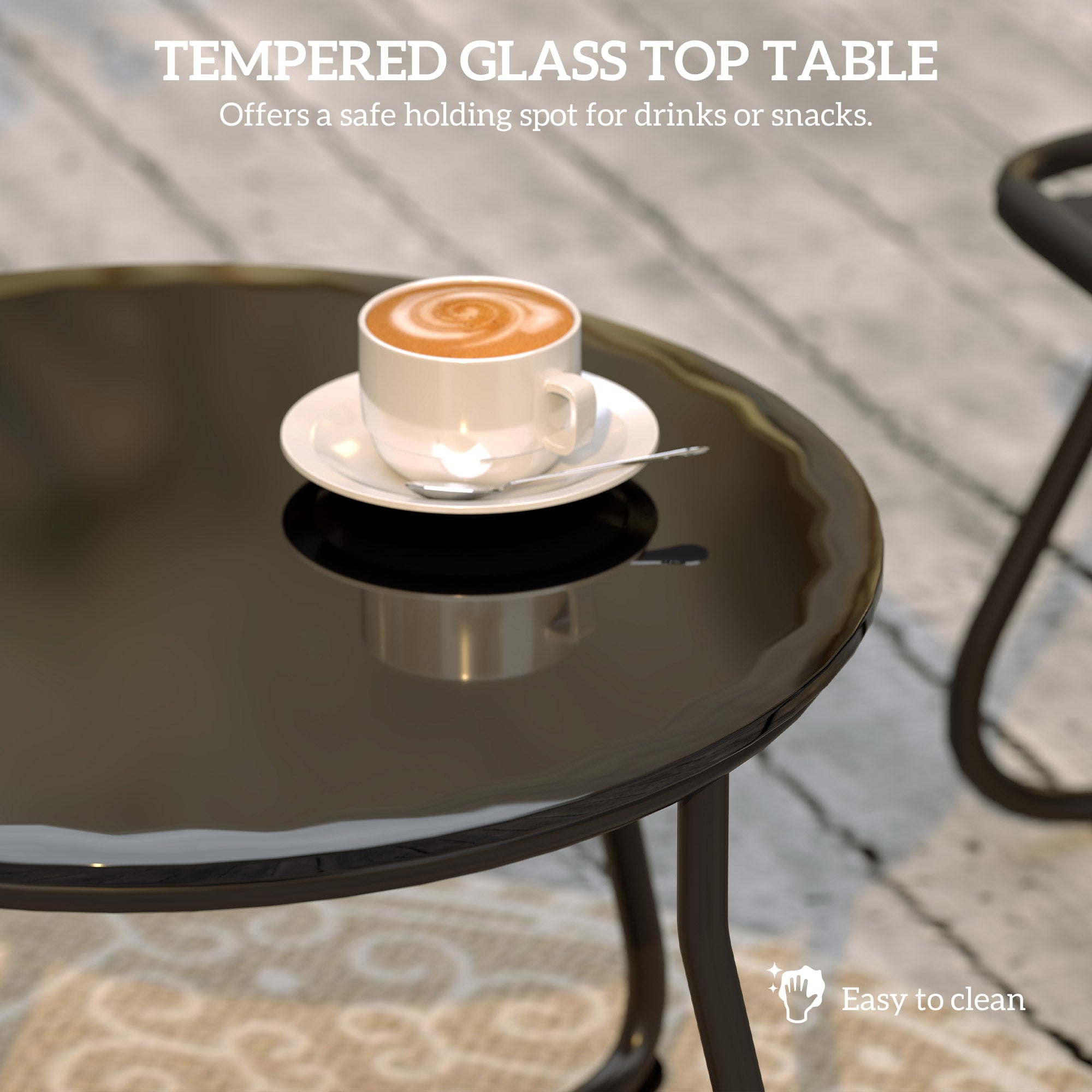 Four-Piece Curved Seat Garden Sofa Set - Grey/Black