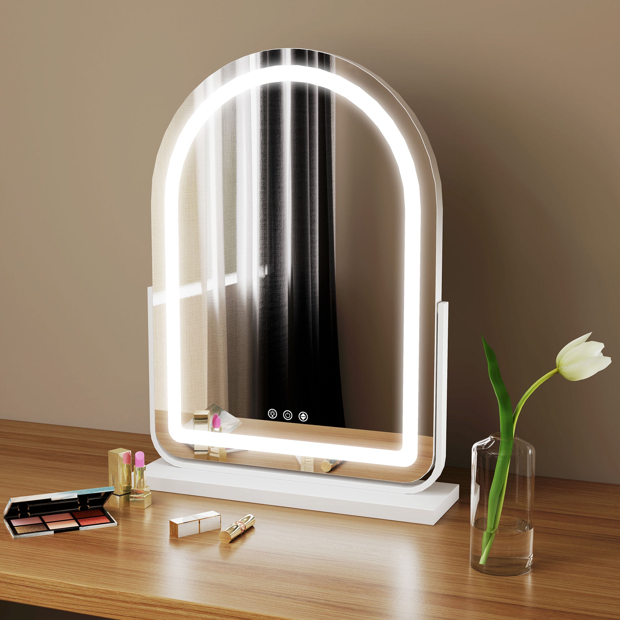 33 x 44.5cm LED Vanity Mirror with Adjustable Lighting - White
