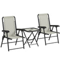 Three-Piece Garden Table and Chair Set - Cream White