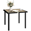 4 Seater Square Garden Dining Table with Parasol Hole 54mm - Brown