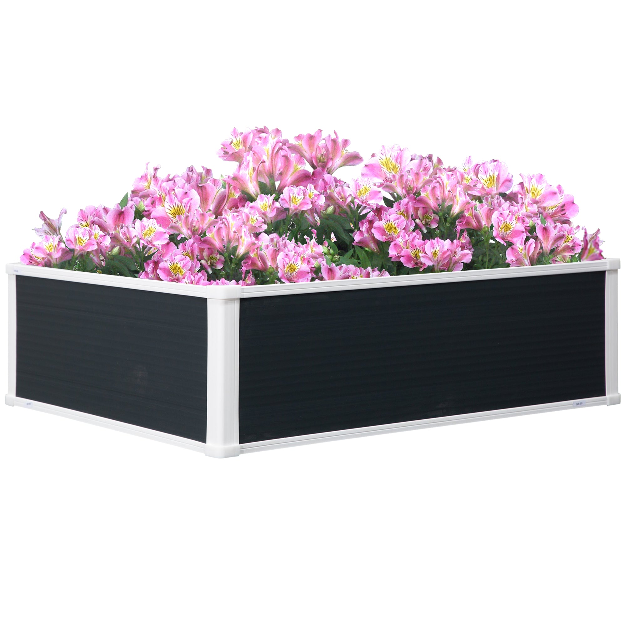 221L Raised Garden Bed, Weather-resistant PP Planter Box Containers for Outdoor Patio Plant Flower Vegetable,100 x 80 x 30 cm