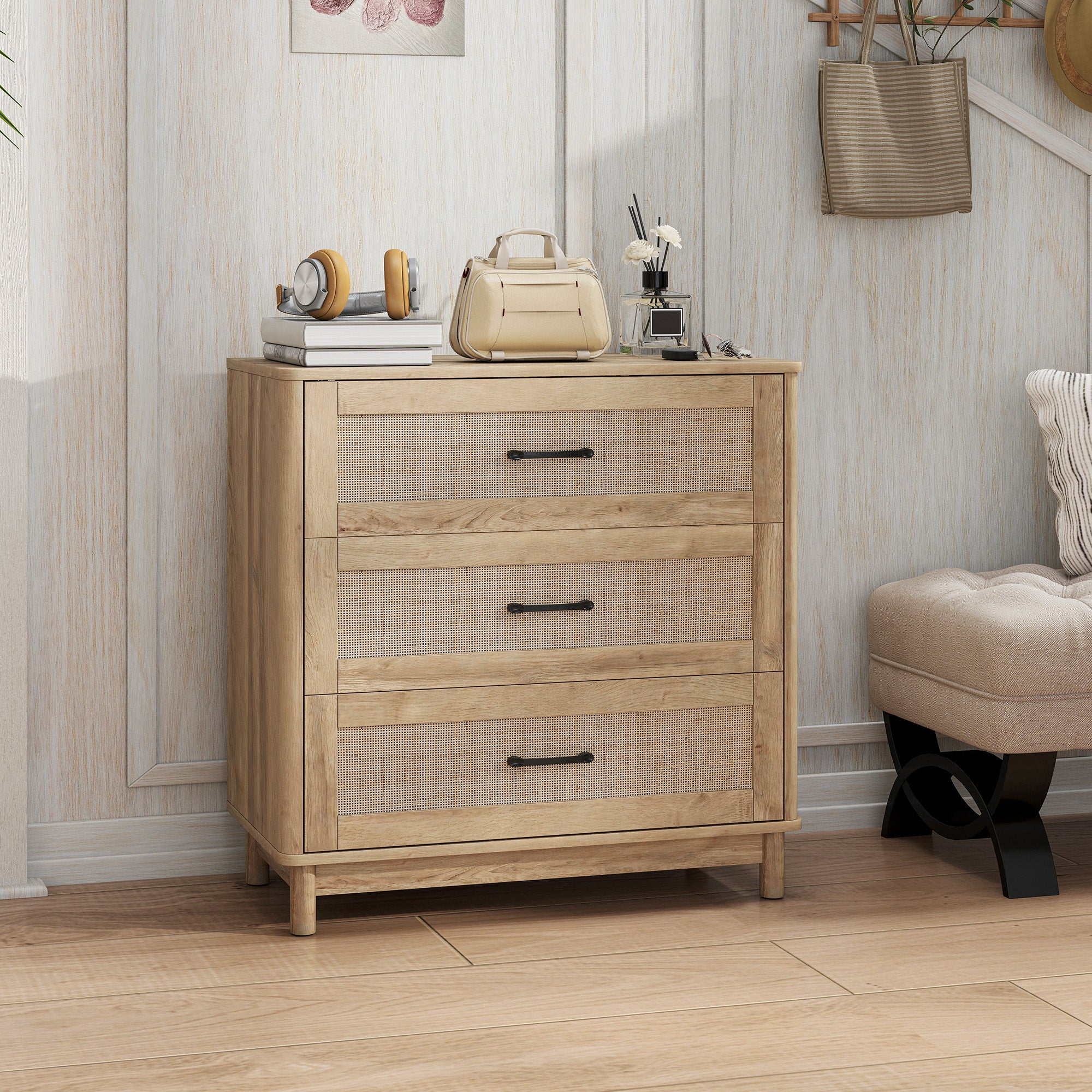 76 cm Wide Drawer Chest of Drawers with 3 Drawer - Oak