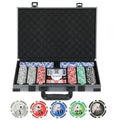 400-Piece Poker Chips Set with Lightweight ABS Case, Casino Texas Holdem Poker Set with Mat, 11.5g Numbered Poker Chips, Two Decks of Cards, Dealer, Five Dices, Grey