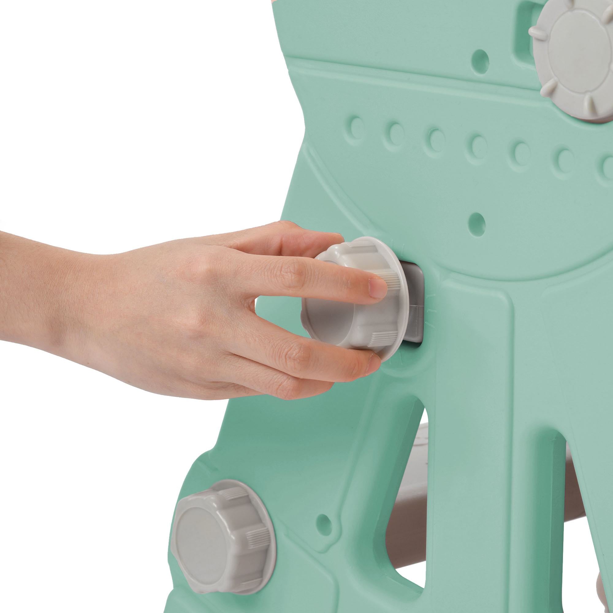 4-in-1 Children's Slide and Swing Set with Basketball Hoop and Climbing Ladder, Garden Slide Toddlers Climber, 140L x 118W x 102H cm, Green