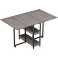 Four-Person Drop Leaf Table - Grey Wood-Effect