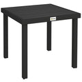 78 cm Garden Dining Table for 4 People, Square Outdoor Coffee End Side Table with Aluminium Legs, Black