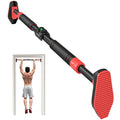 Adjustable Pull Up Bar Doorway No Screws 96-130 cm with Level Metre Max Load 200kg - Black and Red