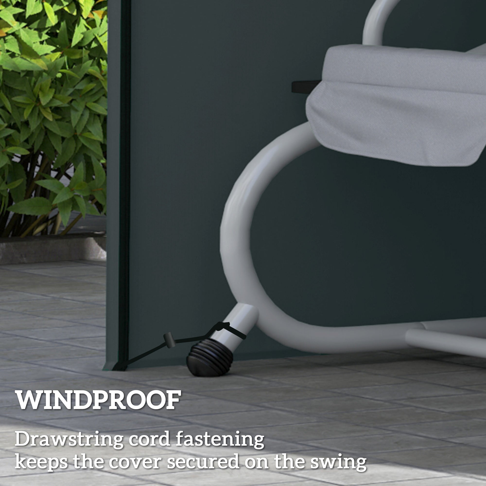 Three-Seater Waterproof Swing Chair Cover with Drawstring - Grey