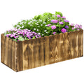 70L Wooden Raised Garden Bed Planter Box 80x33x30cm - Natural Wood