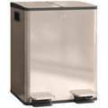 40L Dual Compartment Stainless Steel Kitchen Bin with Deodoriser Holders - Gold Tone