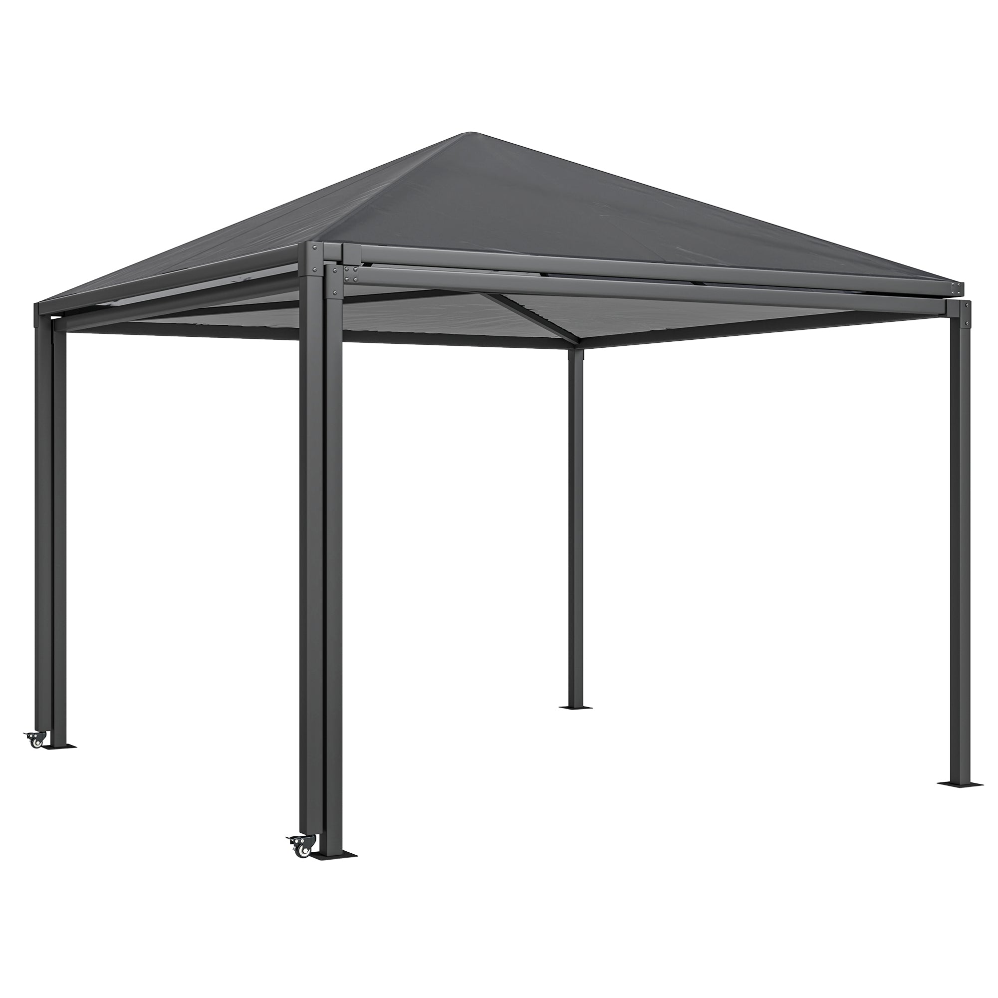 3 x 6m Extendable Metal Garden Gazebo with Wheels and UPF30+ Canopy