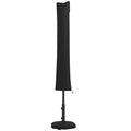 Waterproof Outdoor Parasol Cover with Zipper and Buckle 420D Oxford Fabric - Black