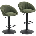 Set of Two Relaxed Tub Bar Stools - Dark Green