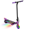 Kids Electric Scooter with Dual Brakes, Flash Wheel & Colourful Light, 12 KM/H, 10 KM Range - Purple