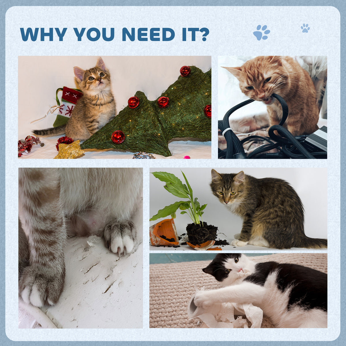 2-in-1 Cat Scratching Board with Catnip for Indoor Cats 26.5x57x26.5cm - Blue