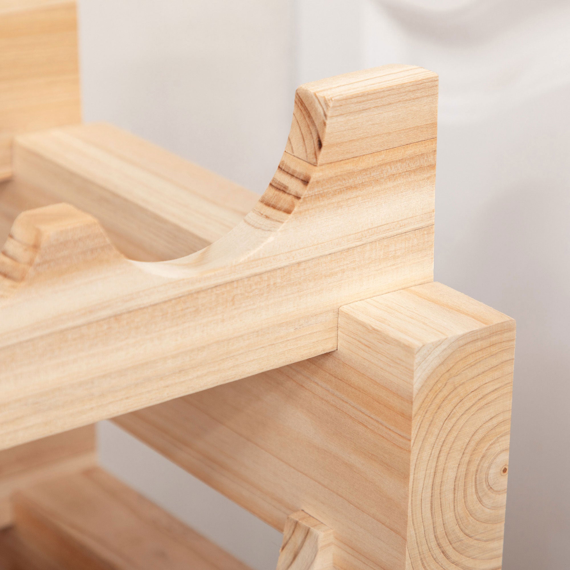 Three-Tier, 36 Bottle Wooden Wine Rack - Natural