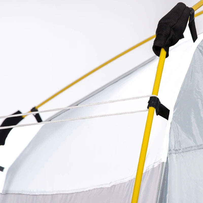 4 Person Automatic Pop Up Camping Tent with Welded Floor - Light Grey