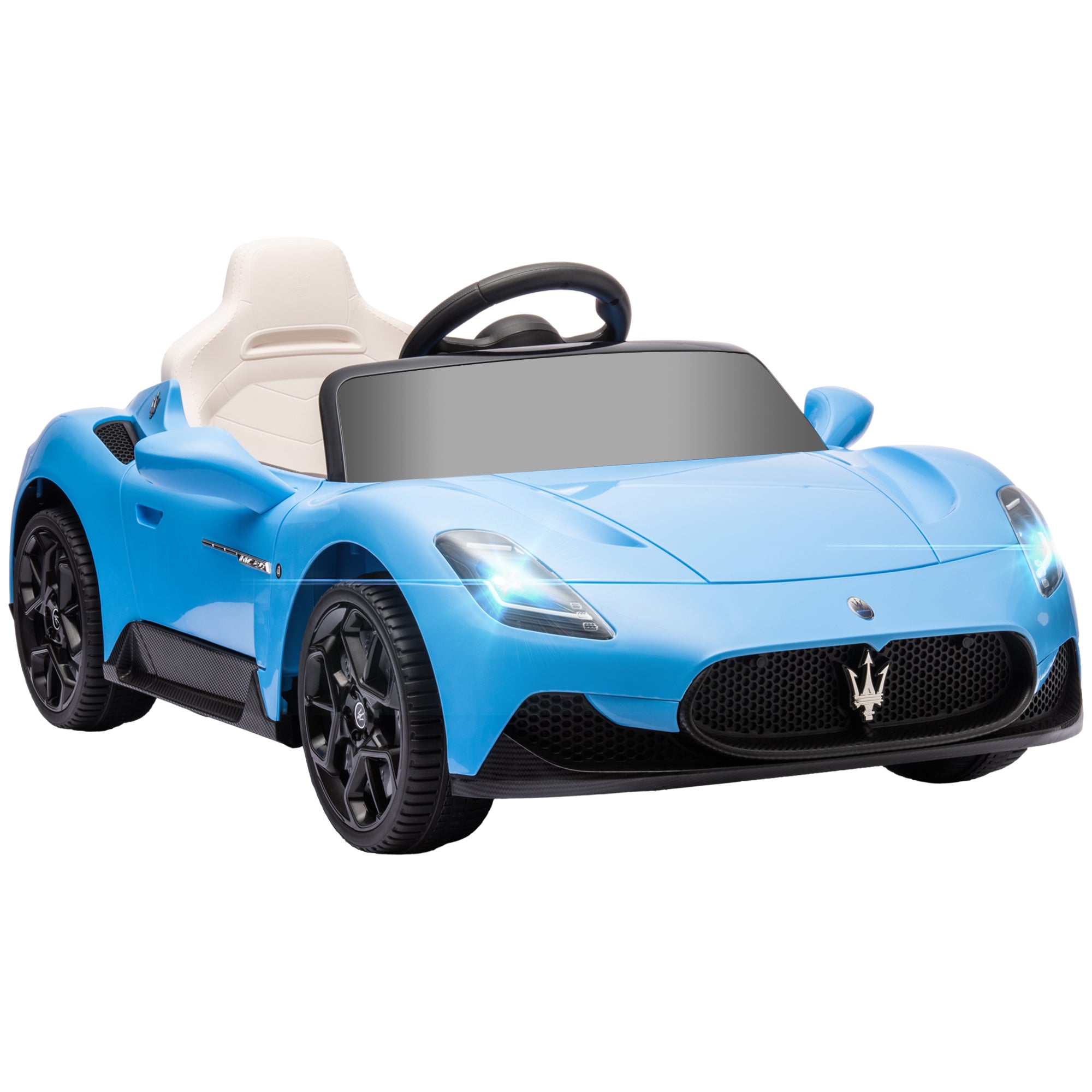 Maserati MC20 Licensed 12V Kids Electric Ride on Car with Remote Control, Spring Suspension, Blue