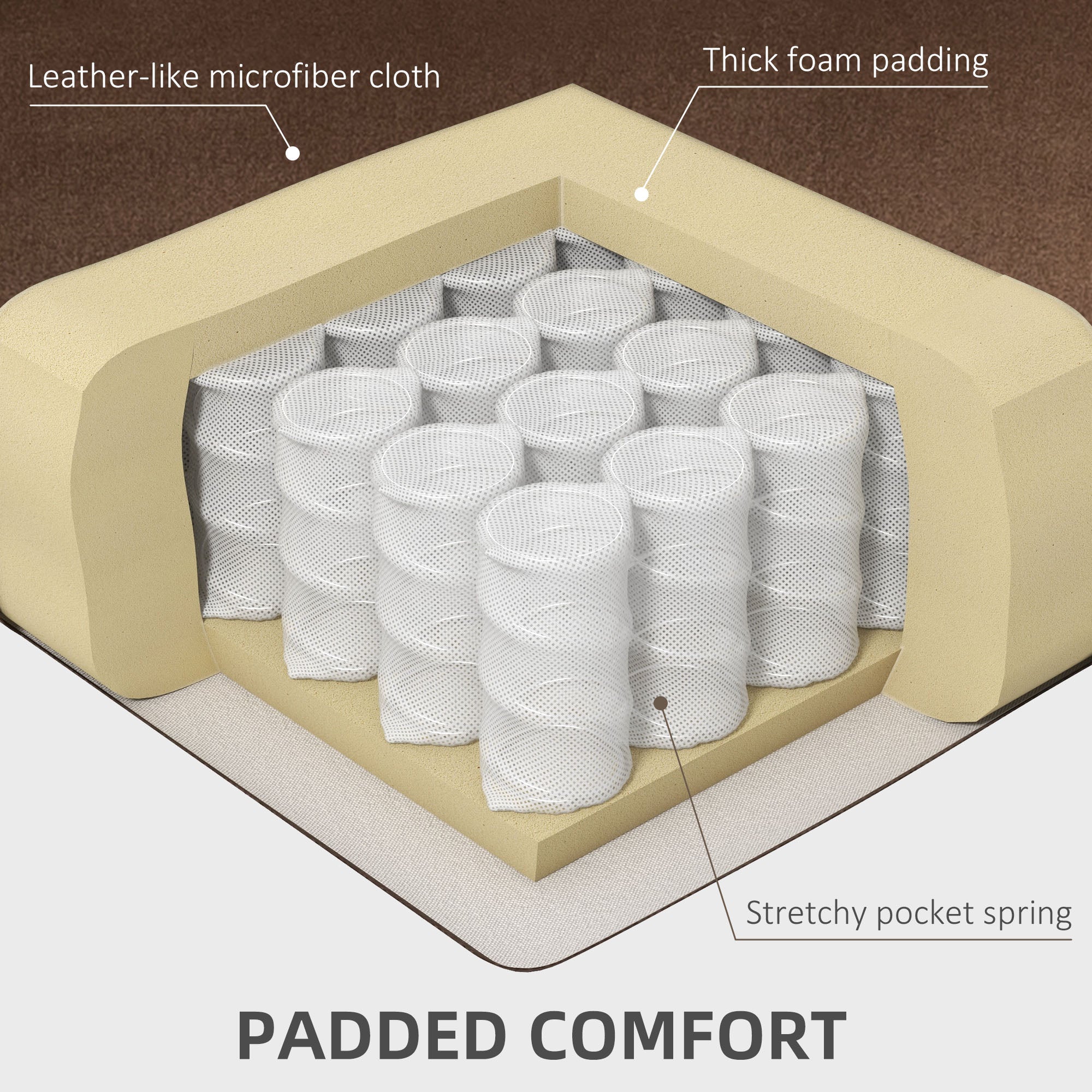 Leathaire Power Lift Reclining Armchair with 8-Point Massage and Heat - Brown