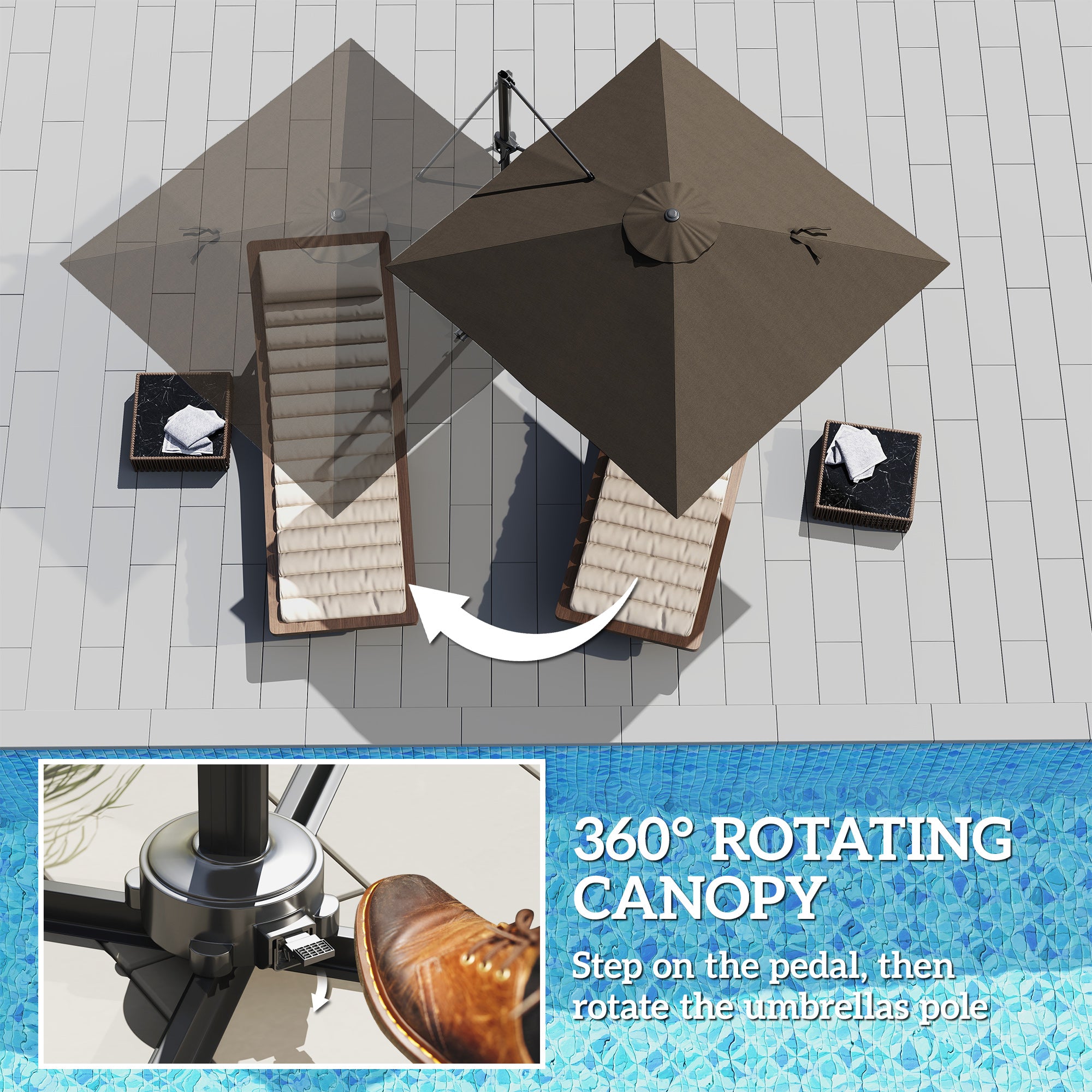 Patio Offset Parasol Umbrella - Tan