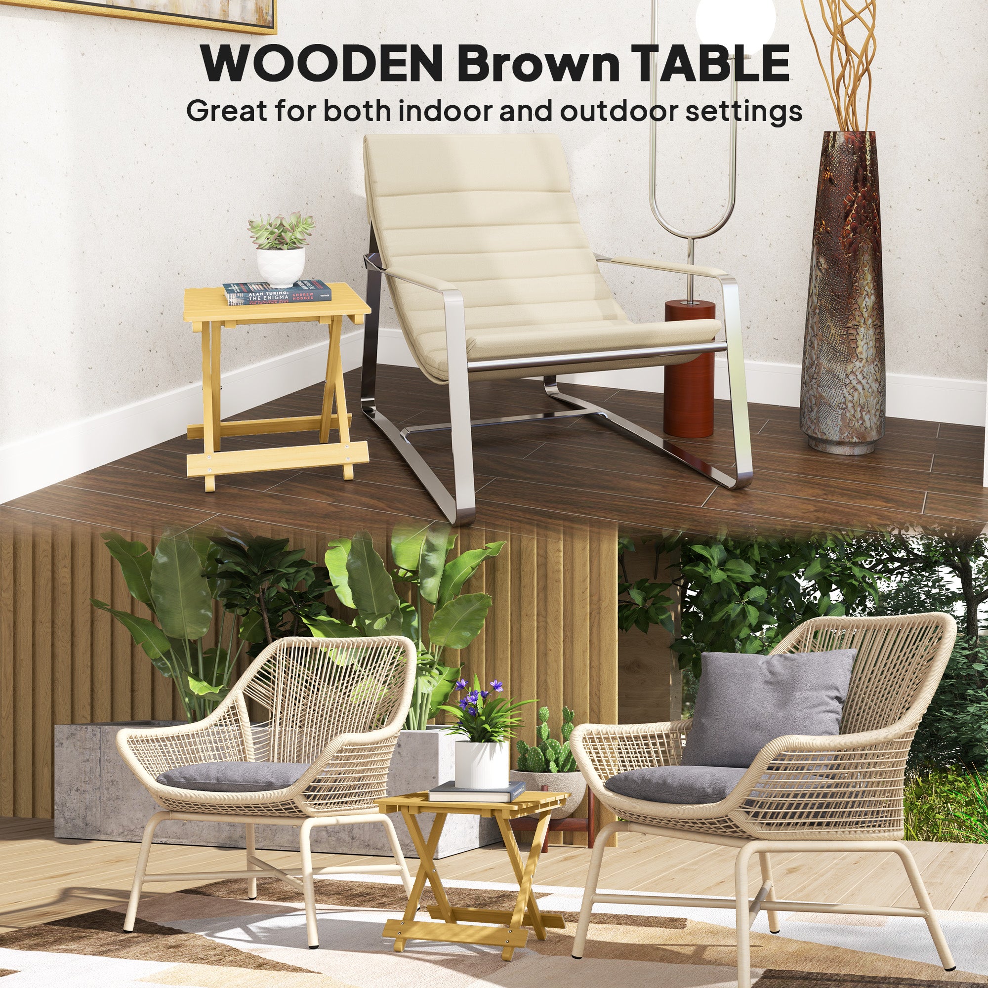 Wooden Foldable Outdoor Coffee Table