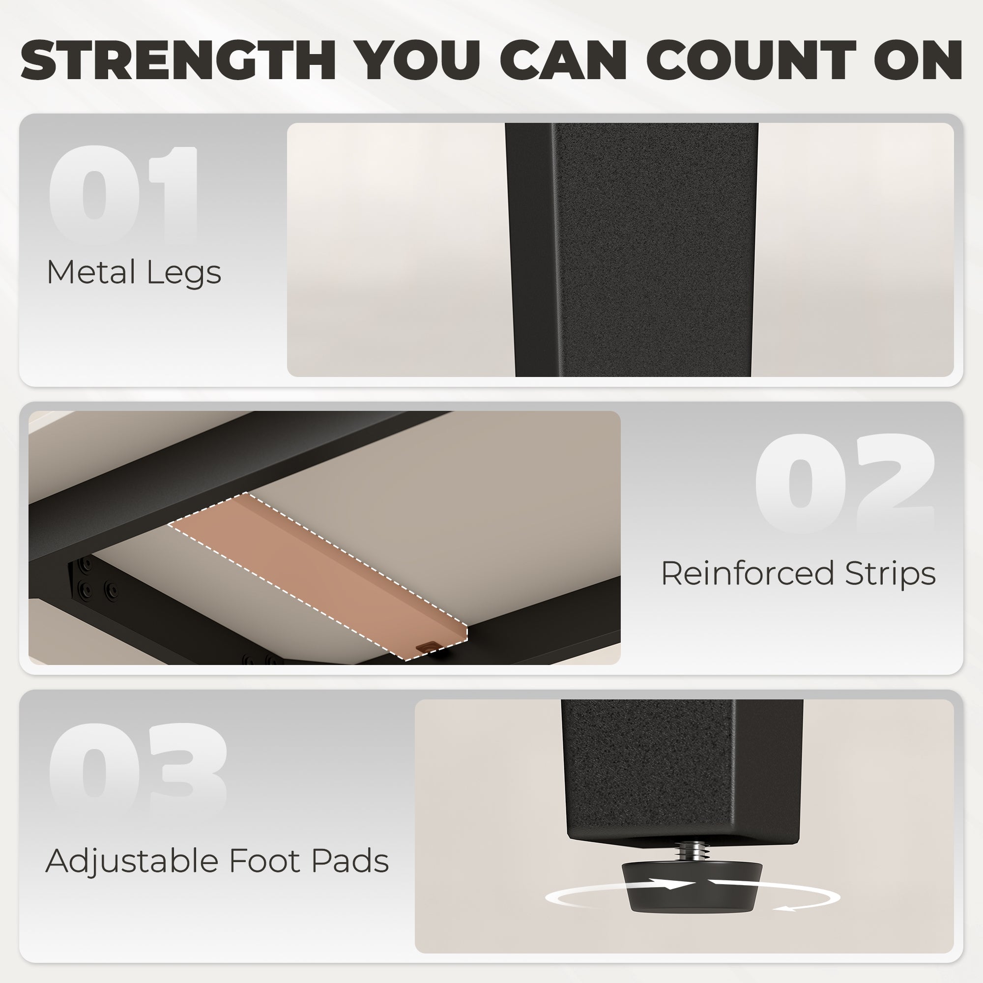 Dining Table for 4, Modern Kitchen Table with Sintered Stone Tabletop, Metal Legs, Brown