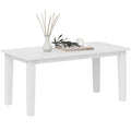 Rectangular HDPE Outdoor Garden Coffee Table 91x44x42 cm with Slatted Top - White