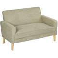 Two-Seater Velvet-Feel Sofa - Beige
